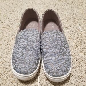 Tom's Luca Metallic Cheetah Slipon W8, Kids 6